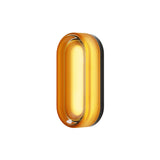 Dimple Dash Lamp: Amber Glass + Black Anodized Powder-Coated