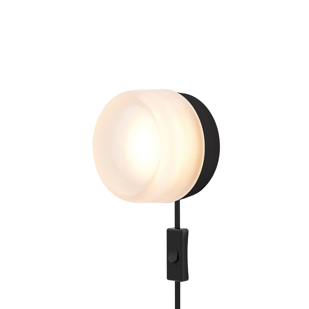 Dimple Corded: Frosted Glass + Black Anodized
