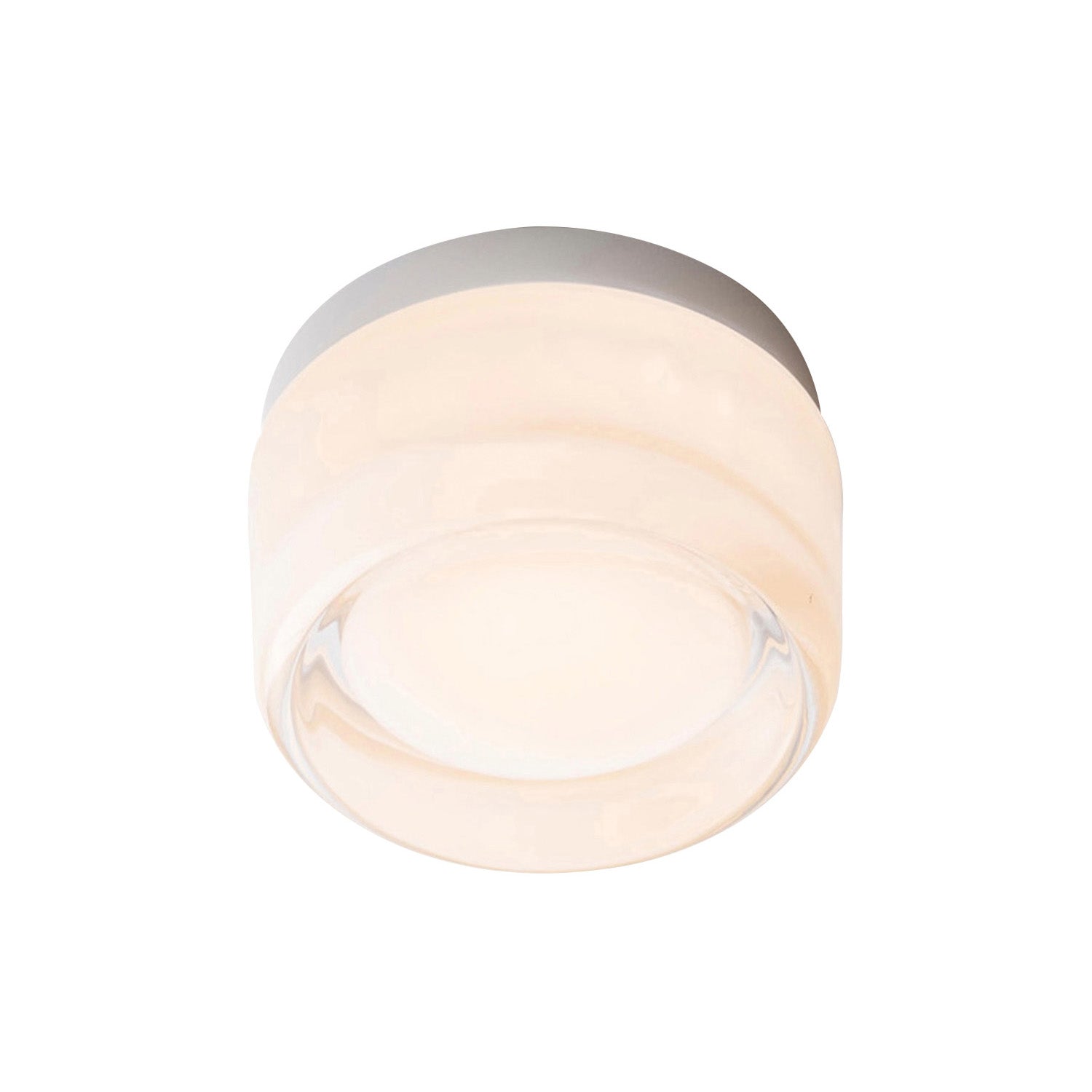Dimple IP65 Flush Mount: White Interior + Natural Anodized