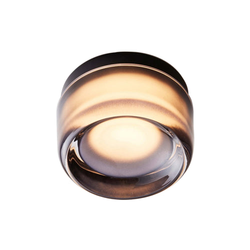 Dimple Flush Mount: Smoked + Black Anodized