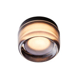 Dimple Flush Mount: Smoked + Black Anodized