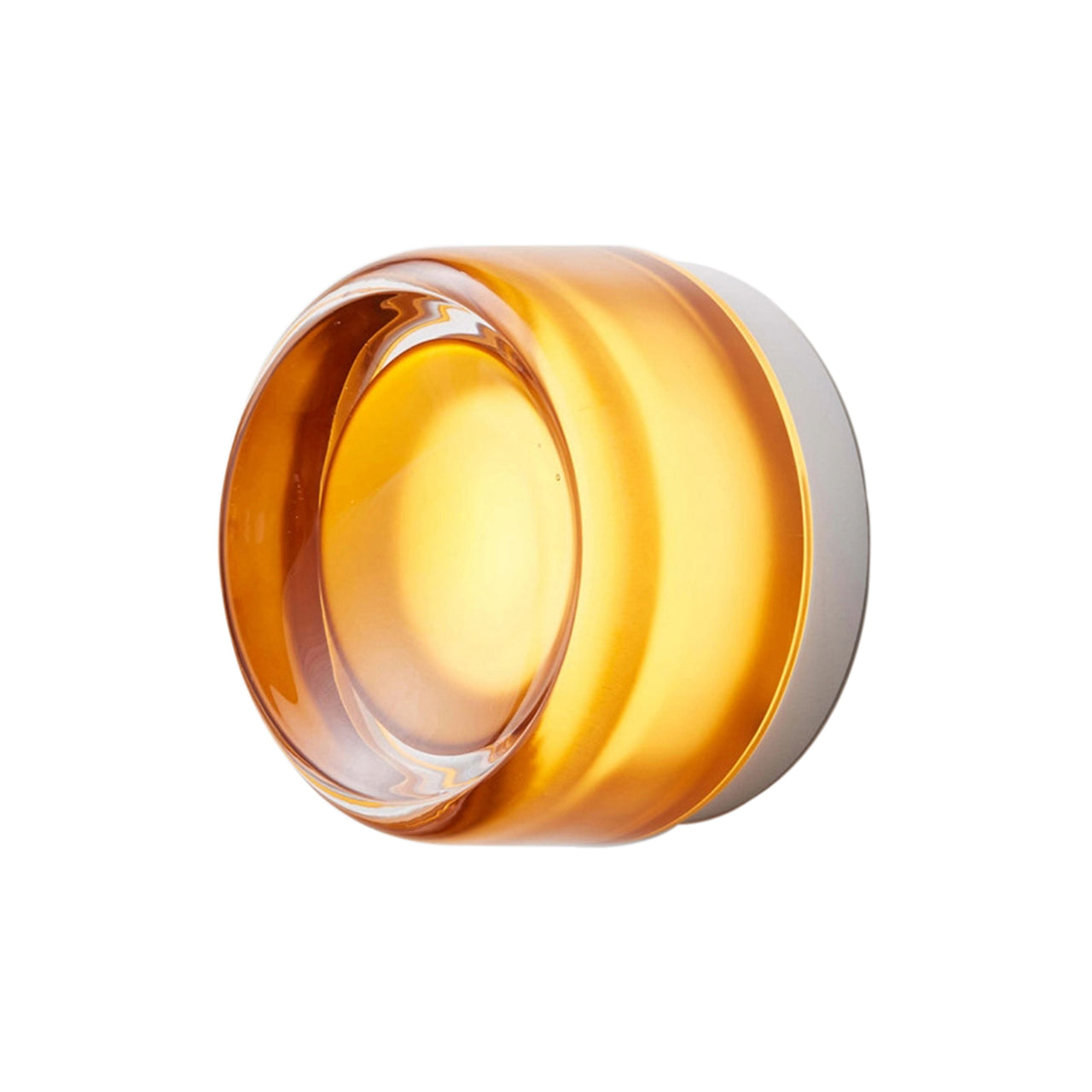 Dimple Sconce: Amber Glass + Natural Anodized