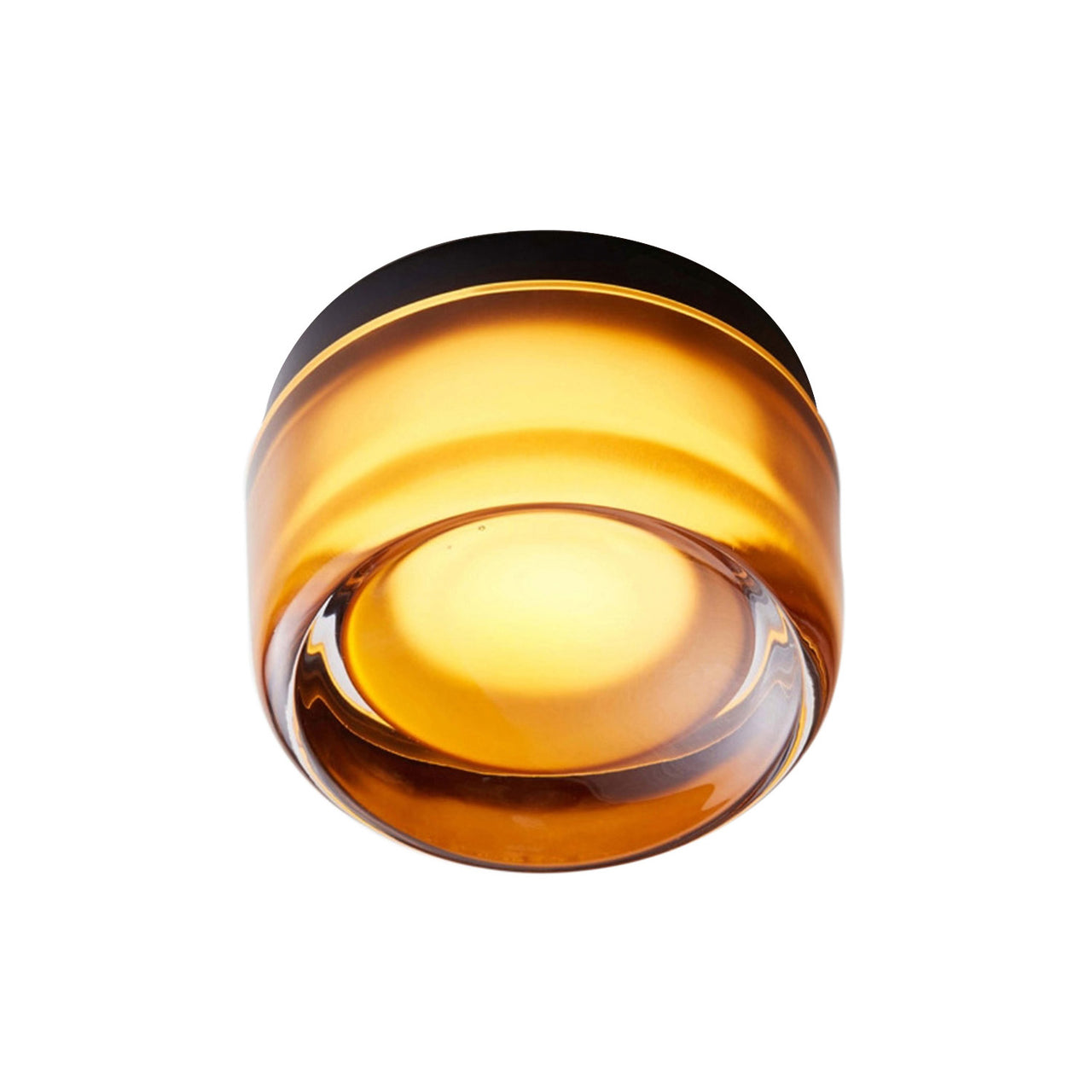 Dimple IP65 Flush Mount: Amber + Black Anodized