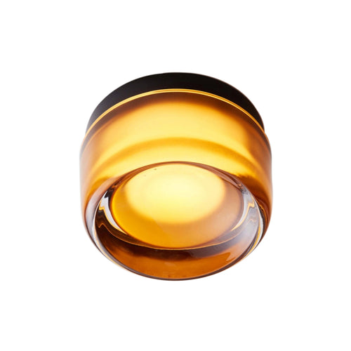 Dimple IP65 Flush Mount: Amber + Black Anodized