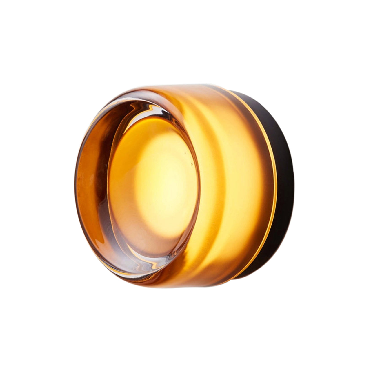 Dimple Sconce: Amber Glass + Black Anodized
