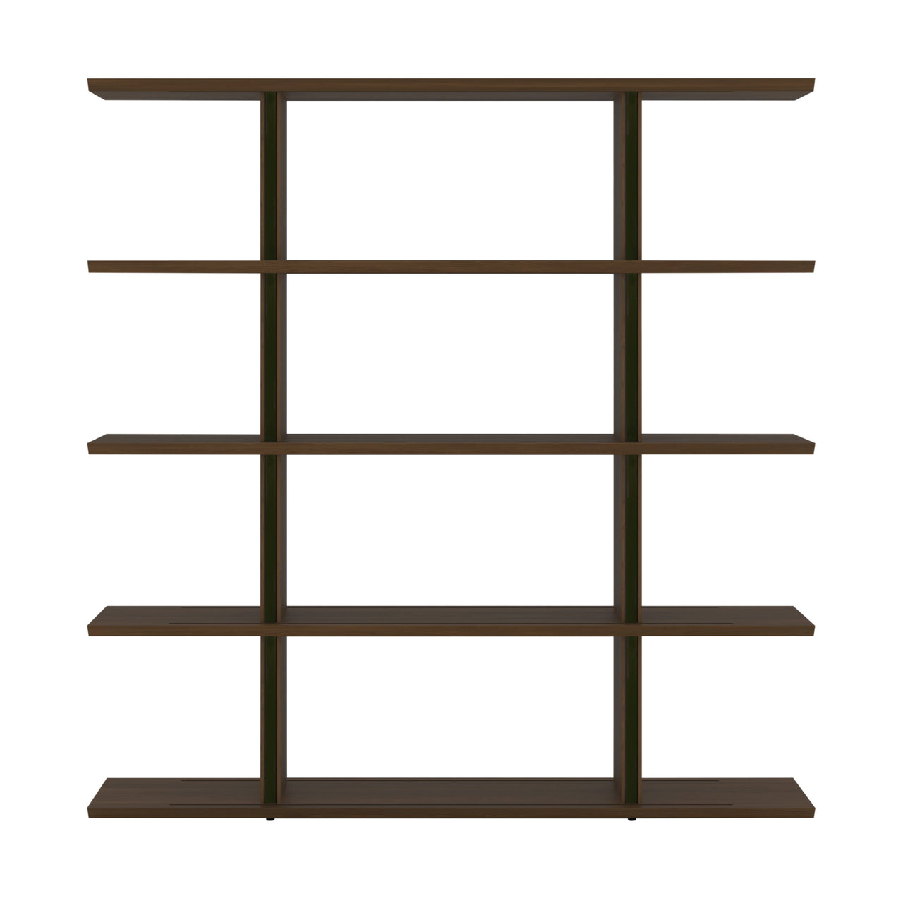 Stockholm Shelf: Composition 4 + Dark Stained Walnut + Anodized Aluminum Black