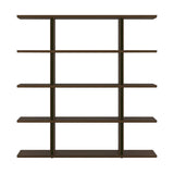 Stockholm Shelf: Composition 4 + Dark Stained Walnut + Anodized Aluminum Black