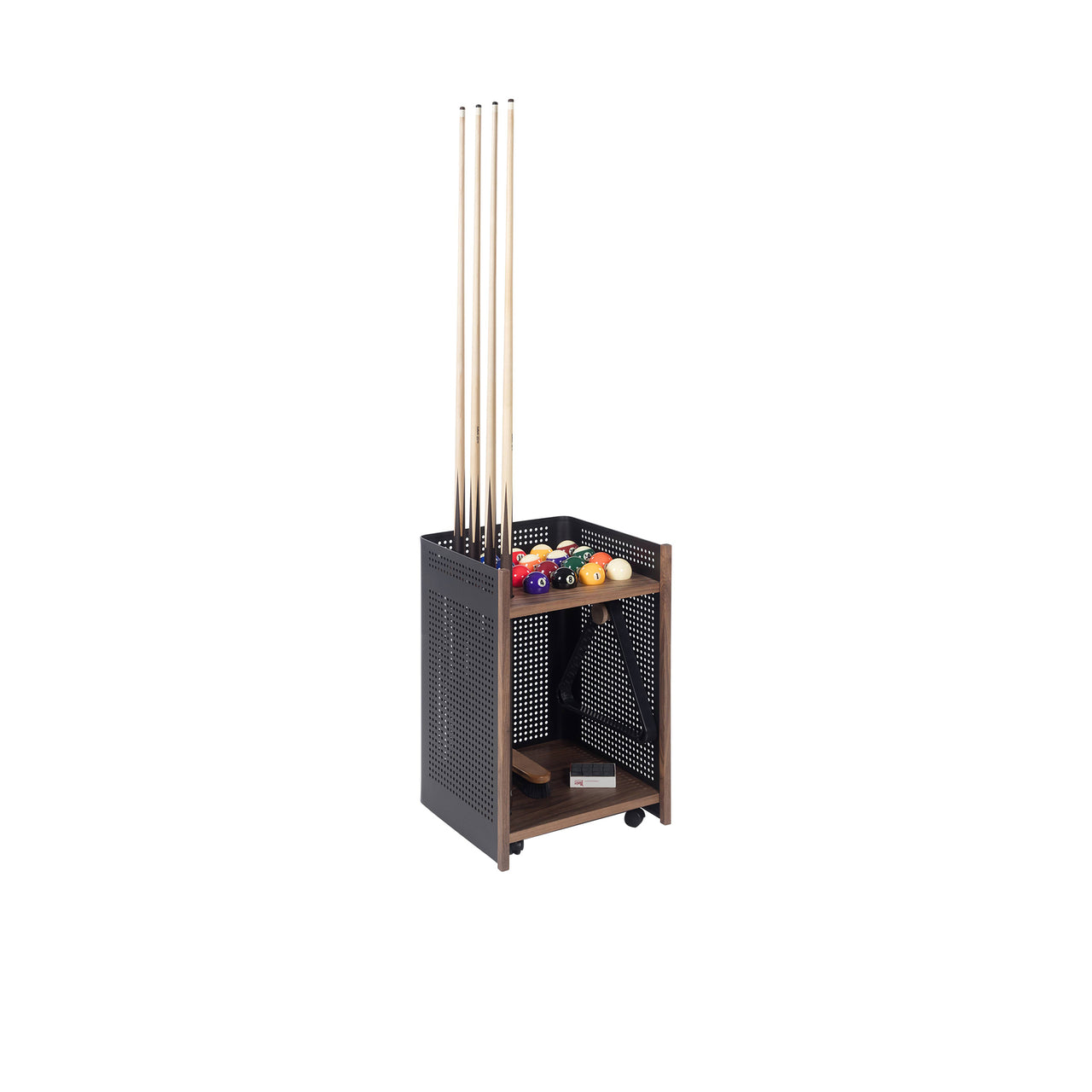 Mou Floor Cue Rack: Walnut + Black