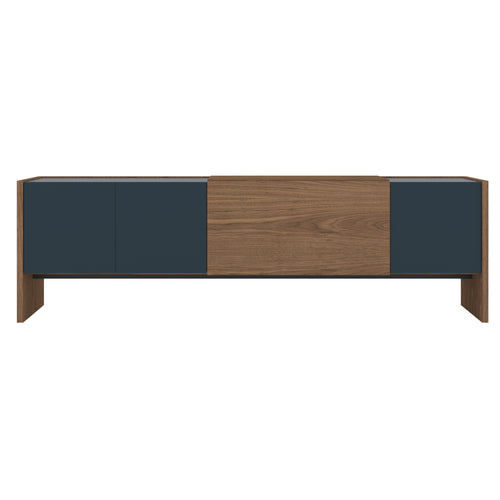 Toscana Lucca Sideboard: Super-Matt Walnut + Greyish Blue