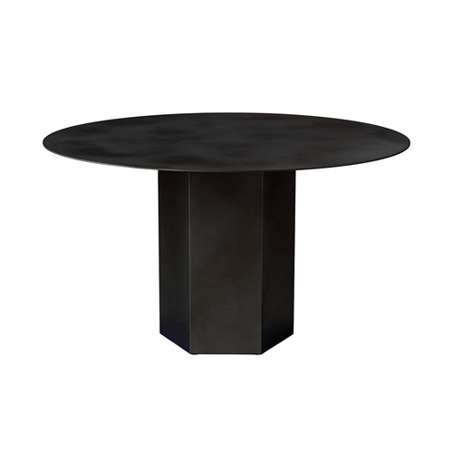 Epic Round Dining Table: Steel + Midnight Black