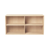 FK632110 Deep Bookcase with 2 Shelves: White Oiled Oak
