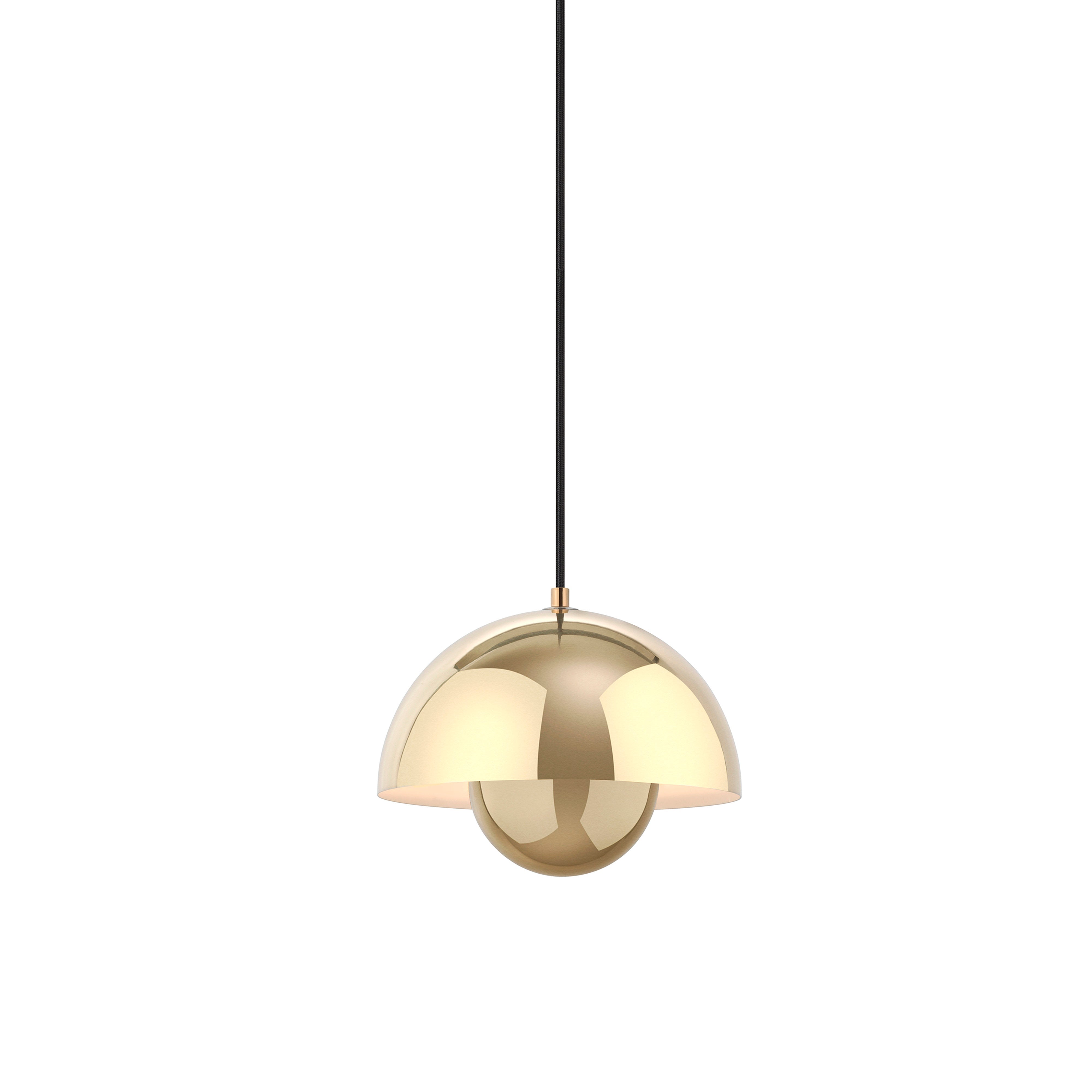 FlowerPot VP1 Pendant: Brass-Plated + Black