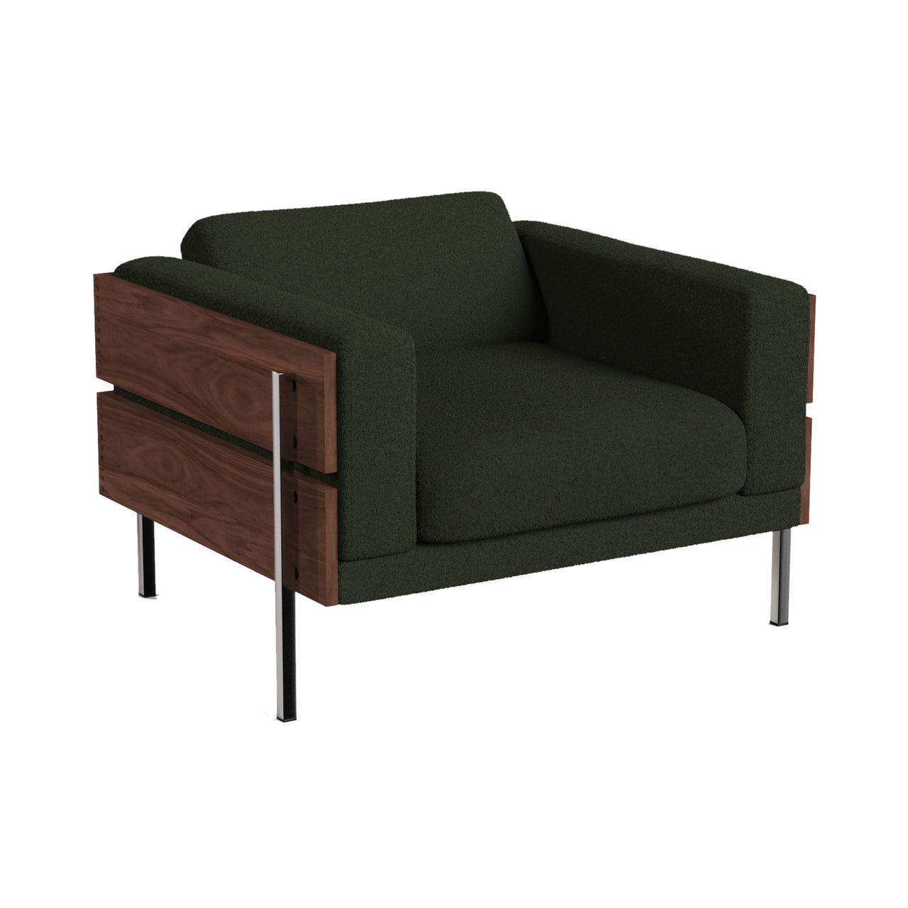 Forum Armchair: Walnut + Boucle Moss