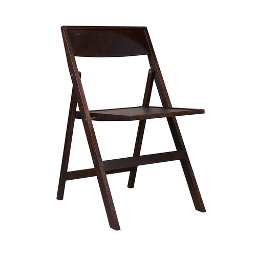 Folding Flat Chair: Without cushion + Dark Brown Birch