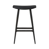 Freja Bar Stool: Onyx Oak + Black Saddle + Leather Seat
