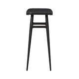 Freja Bar Stool: Onyx Oak + Black Saddle + Leather Seat