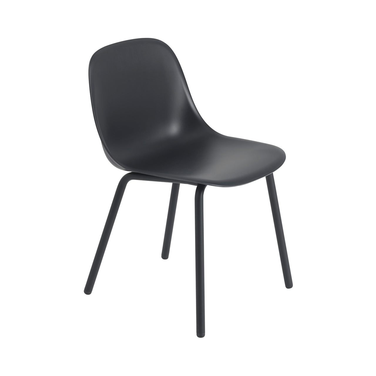 Fiber Outdoor Side Chair: Anthracite Black + Without Drain Holes