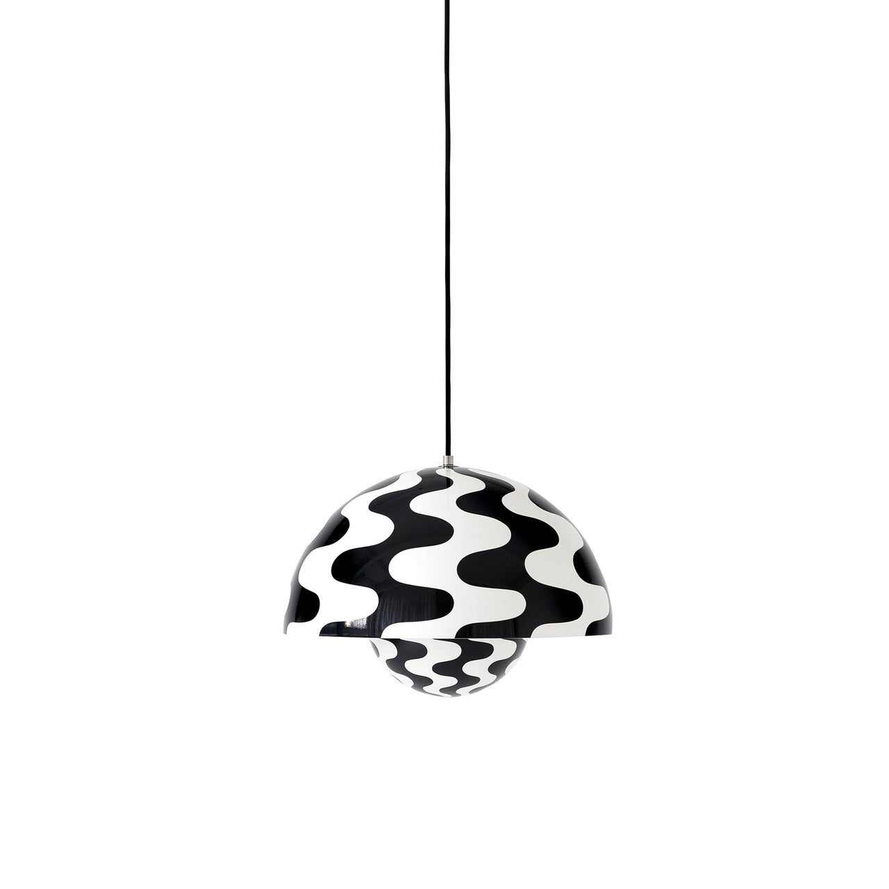 Big Flowerpot VP2 Pendant: Black + White + Black