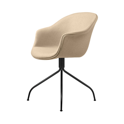 Bat Meeting Chair: Swivel Base + Fully Upholstered + Black Matt