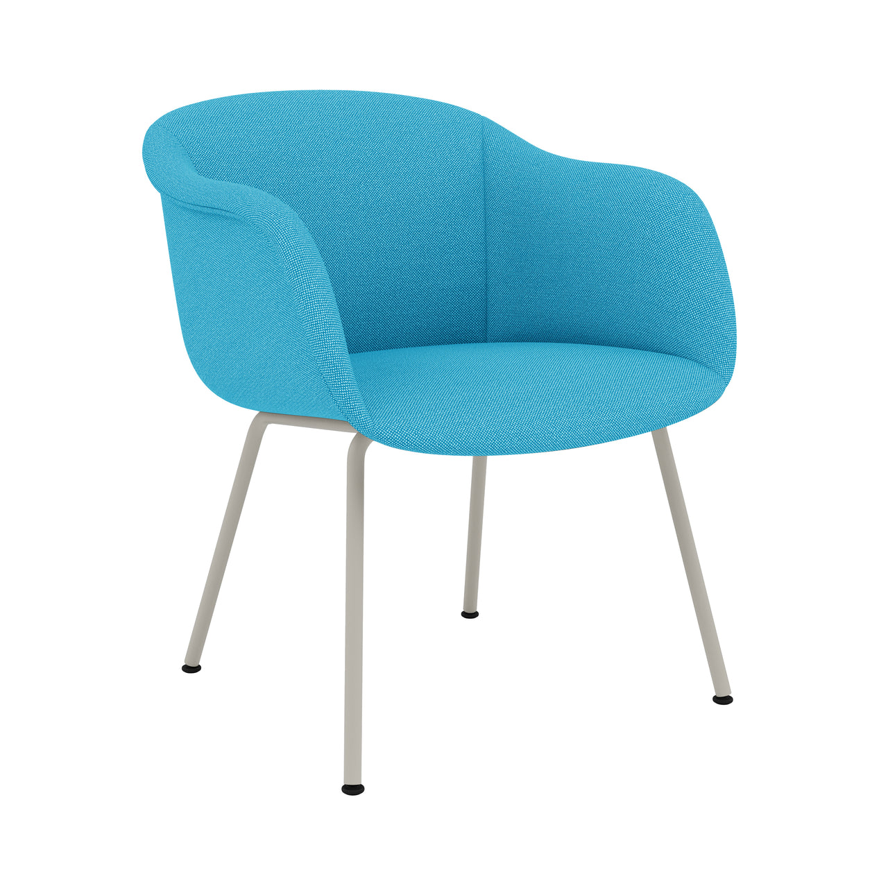 Fiber Soft Armchair: Tube Base + Upholstered Shell + Grey