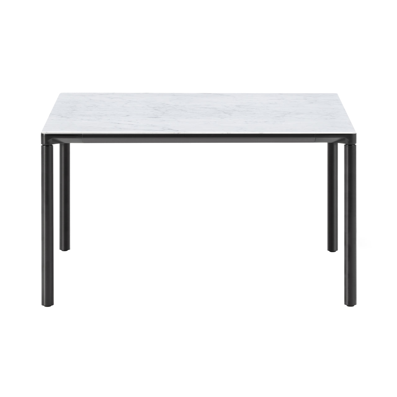 Piloti Alu Table: Square + High + White Carrara + Black
