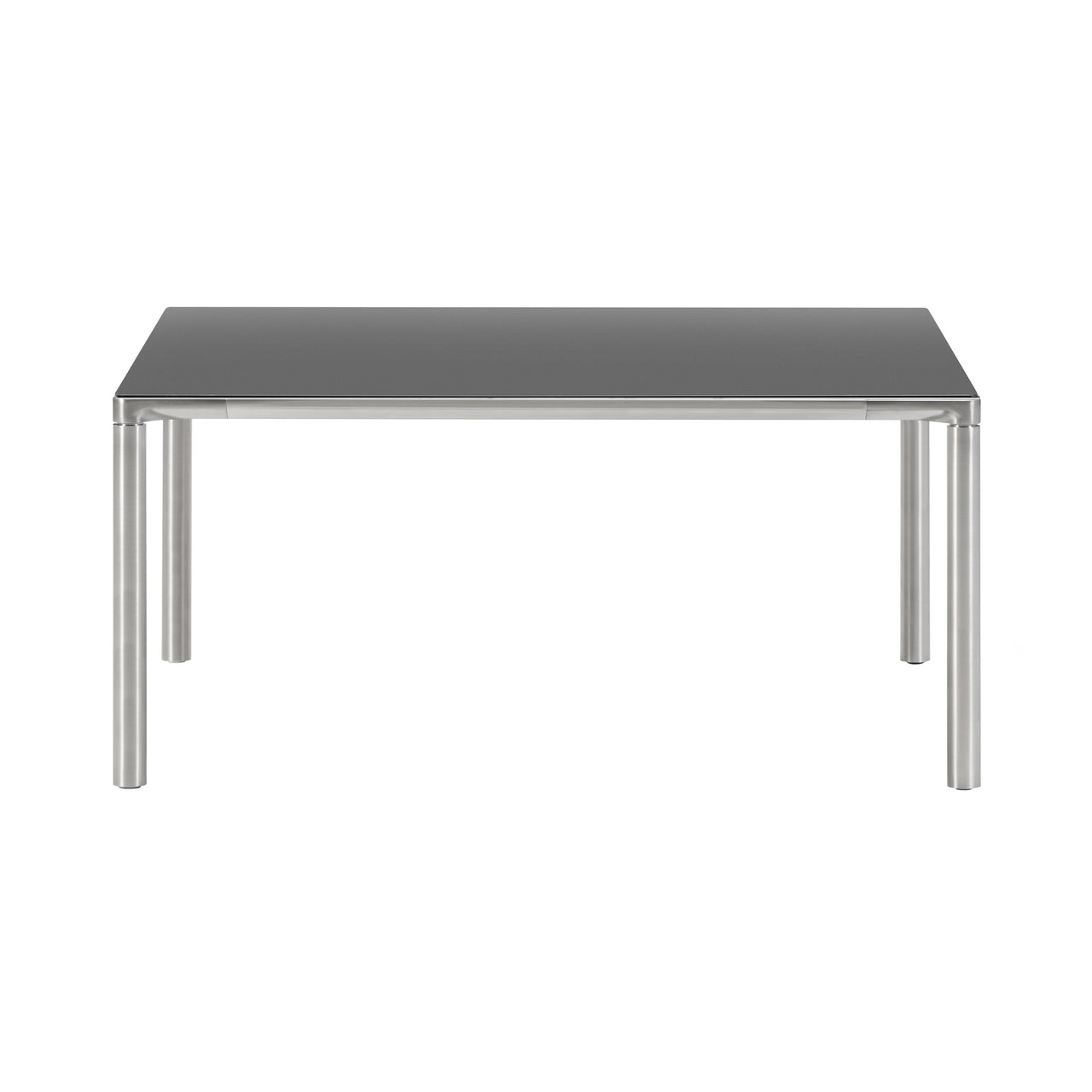Piloti Alu Table: Square + Low + Black + Brushed Aluminum