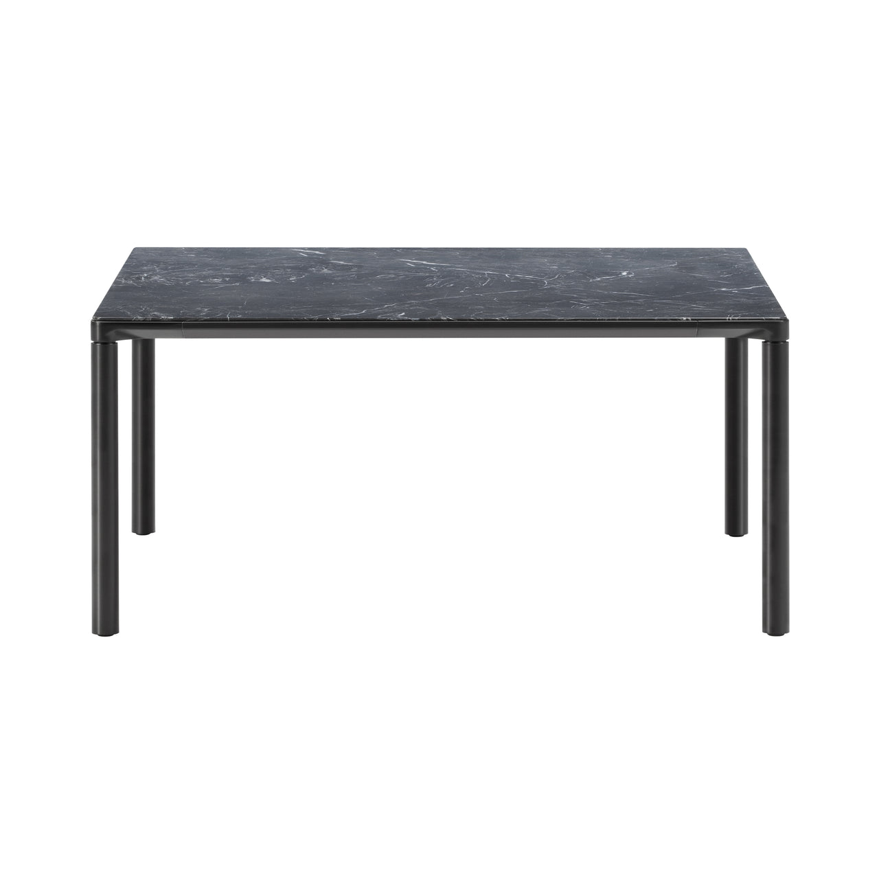 Piloti Alu Table: Square + Low + Black Marquina + Black