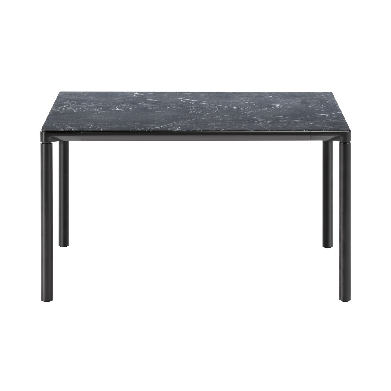 Piloti Alu Table: Square + High + Black Marquina + Black
