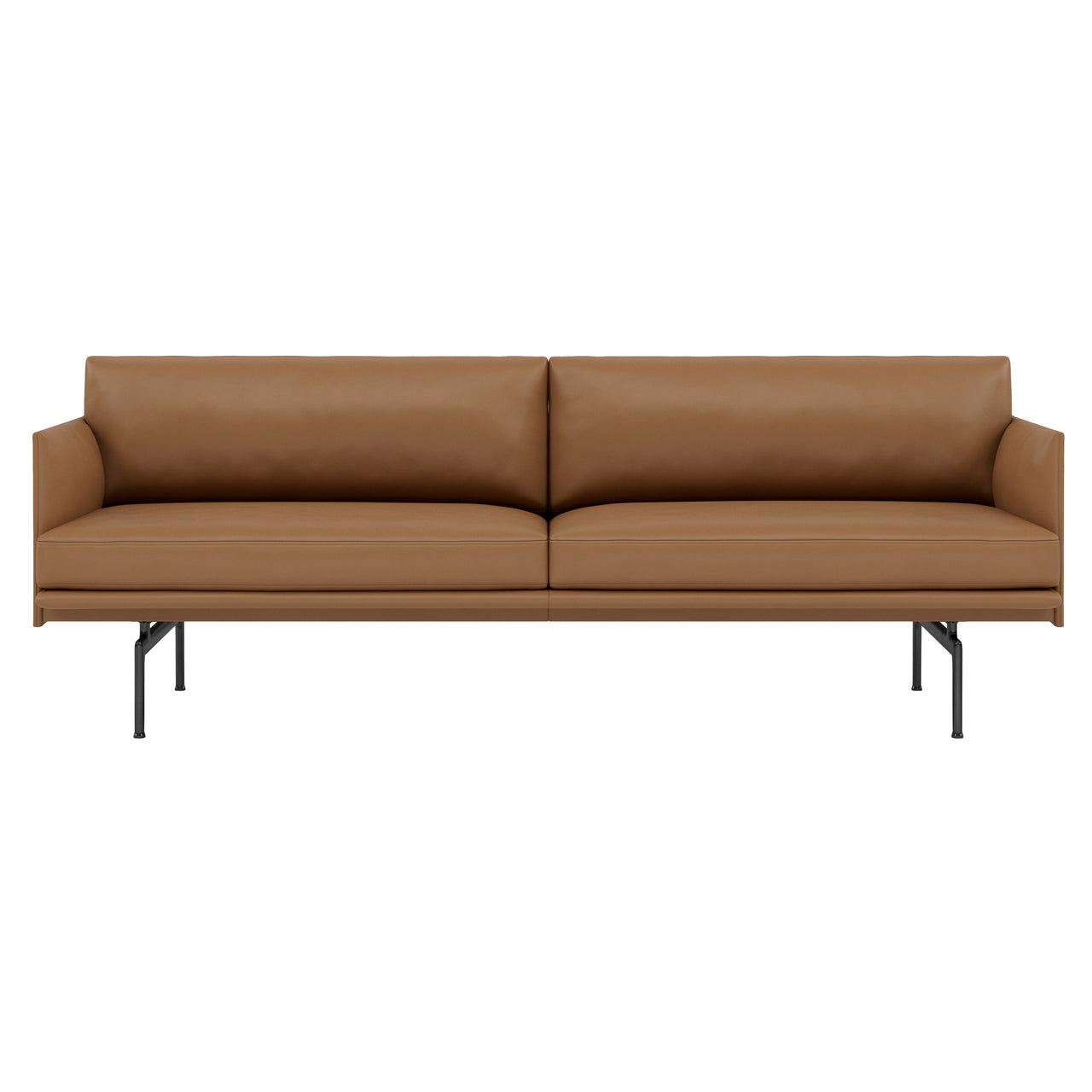 Outline Studio Sofa: Black + High + Large - 86.6