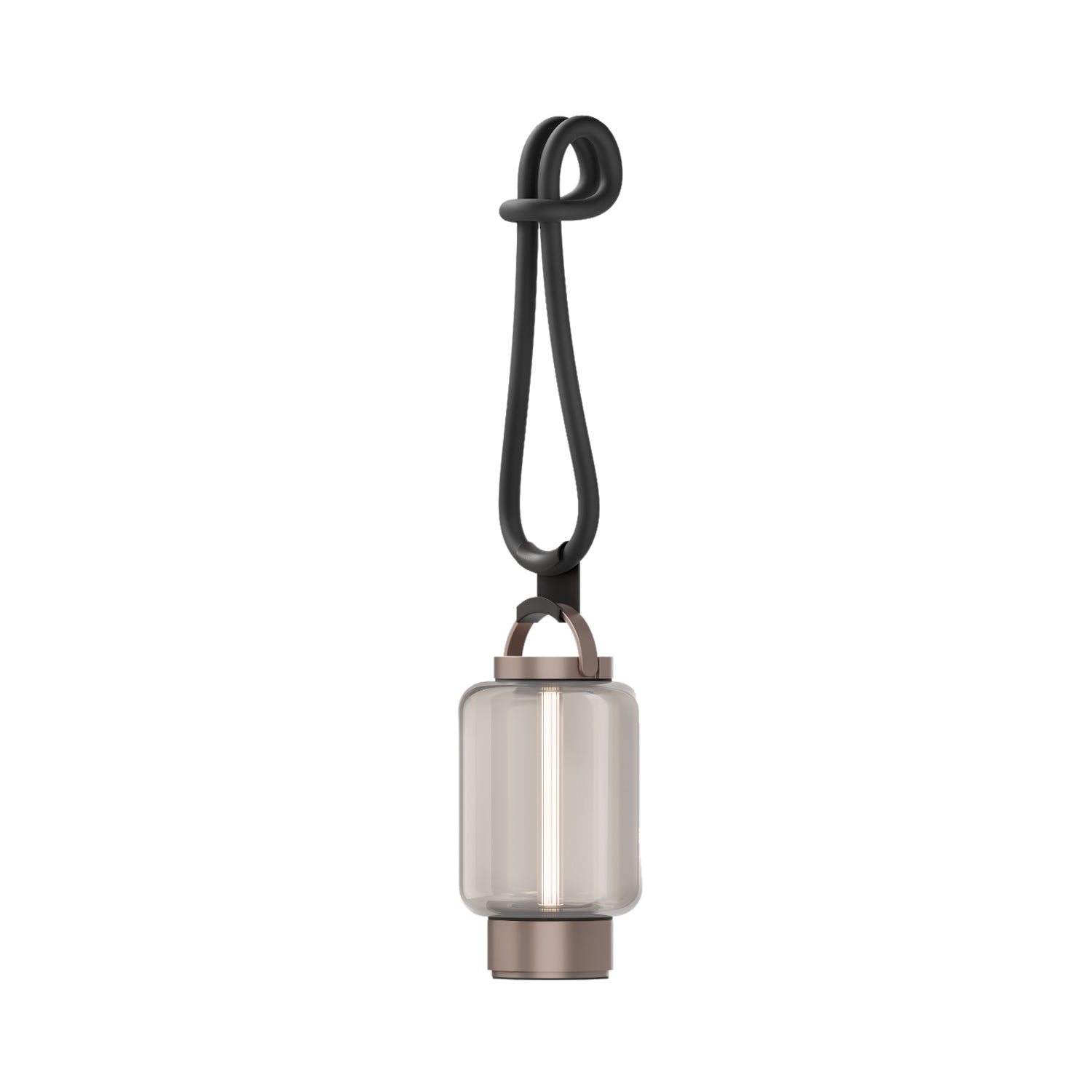 Qu Hanging Light: Bright Bronze + Amber Glass