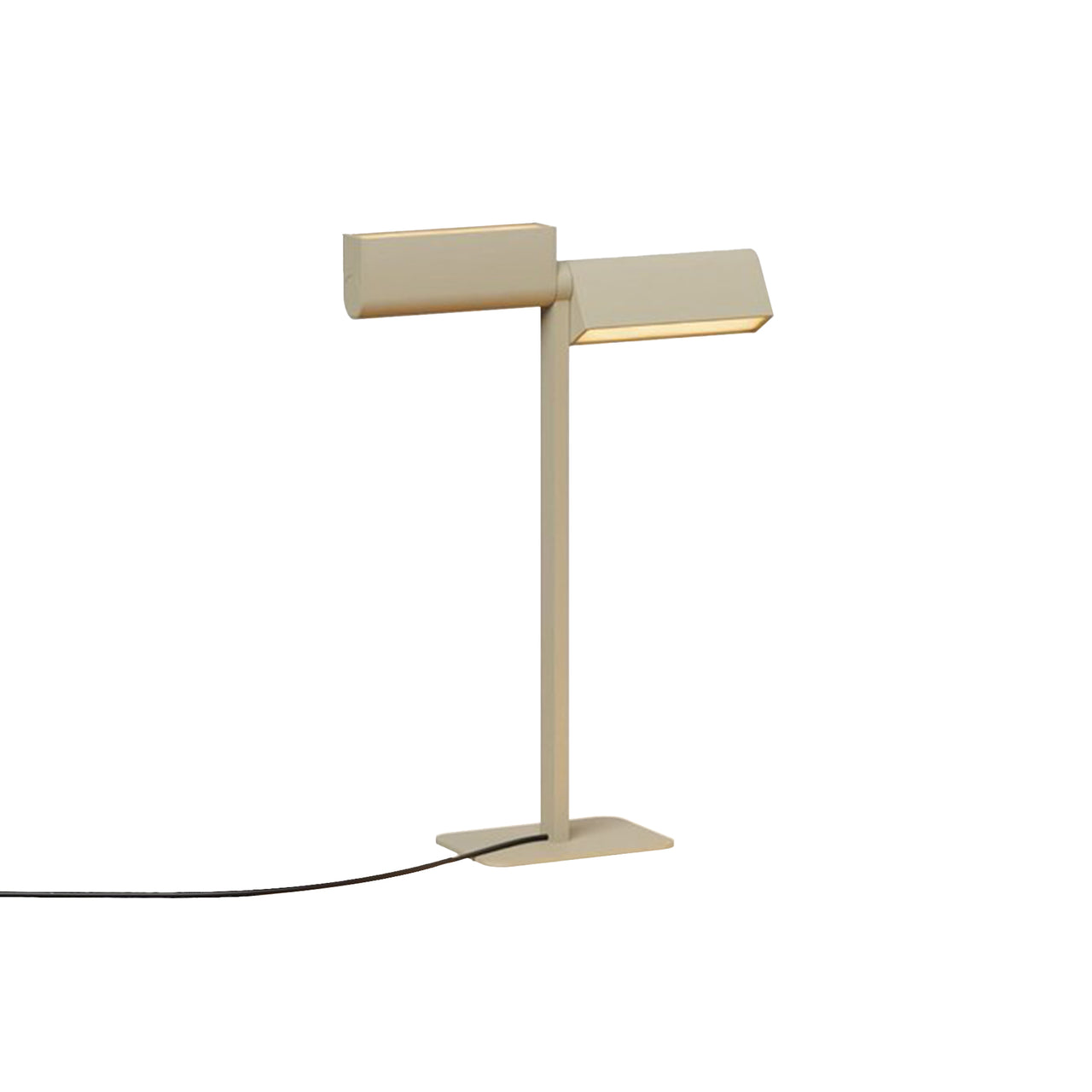 Ipoli 10 Double Table Lamp: Textured Beige + Softwire