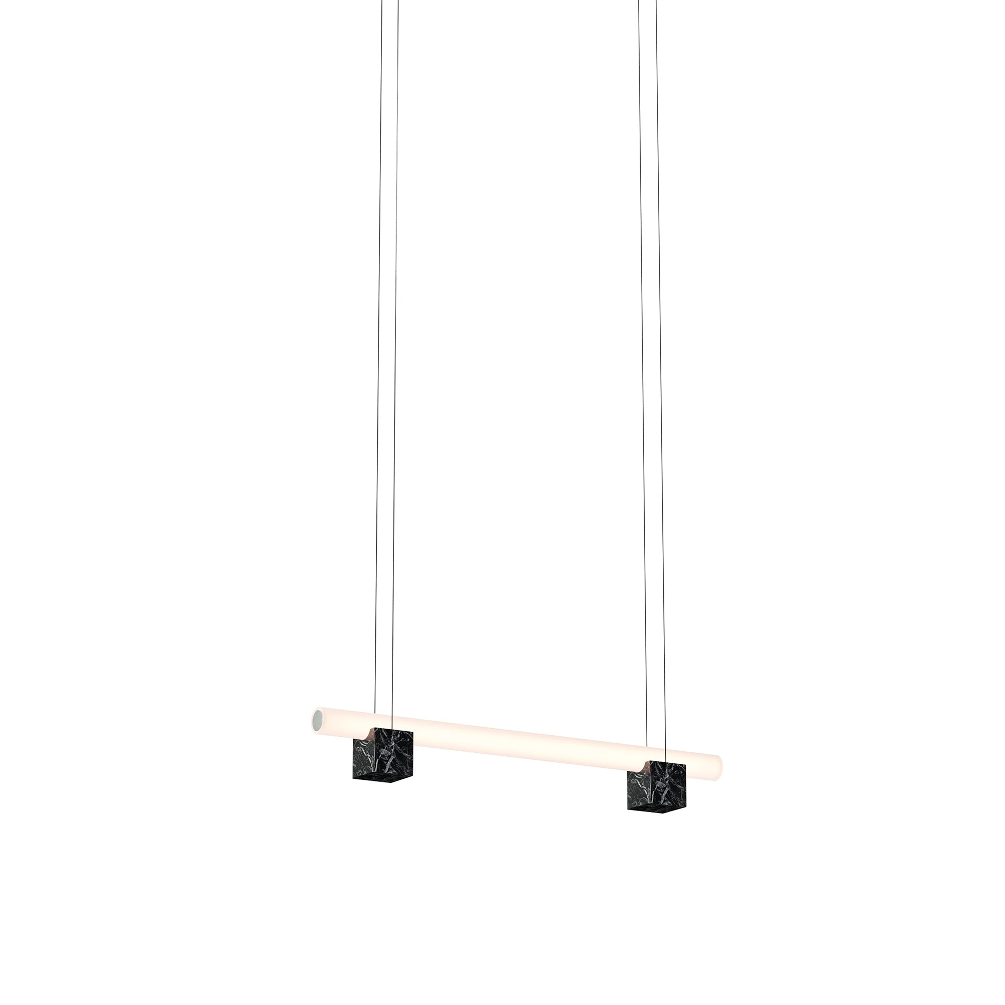 Isle 01A Suspension Lamp: Black Marquina Marble + Black Marquina Marble