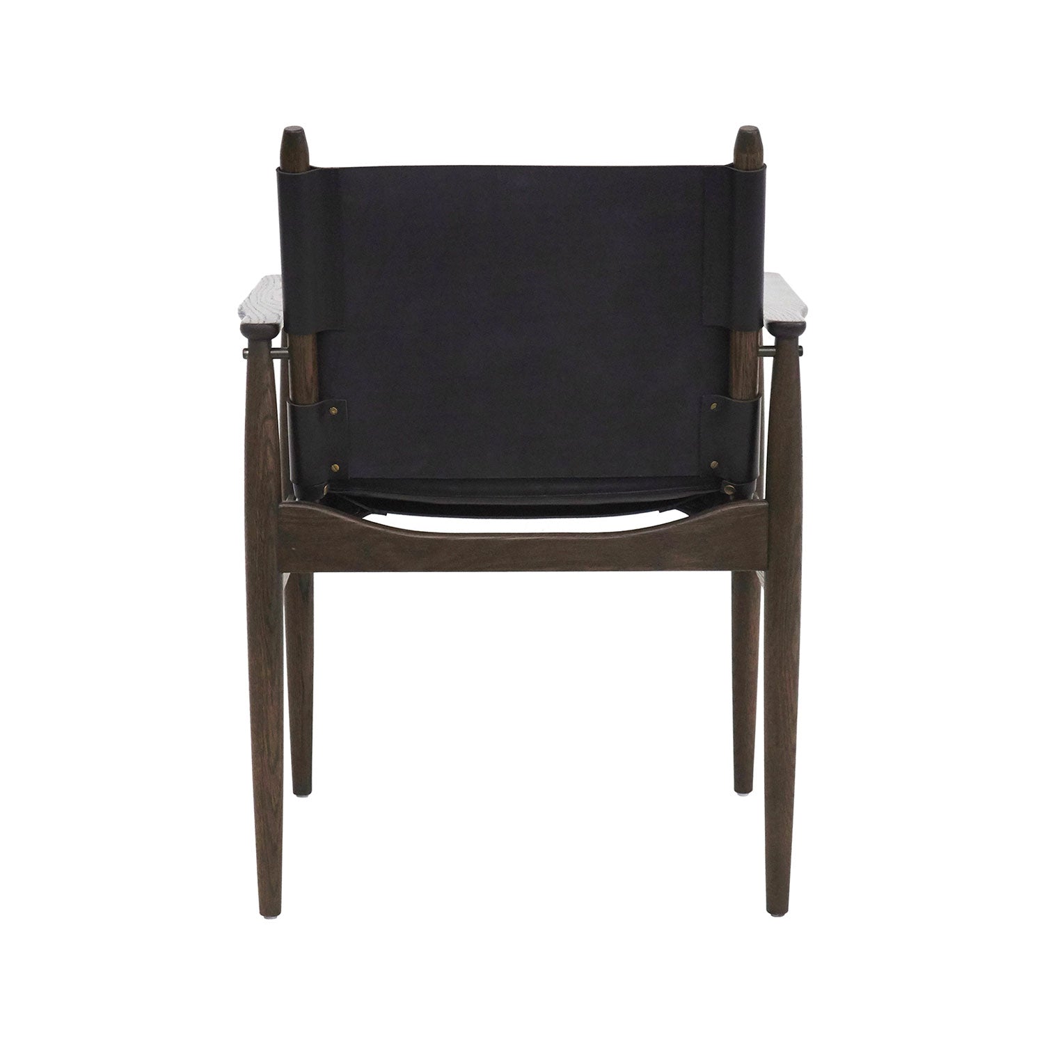 Journey Dining Armchair: Saddle Leather + Dark Brown Oak + Black