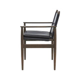 Journey Dining Armchair: Saddle Leather + Dark Brown Oak + Black