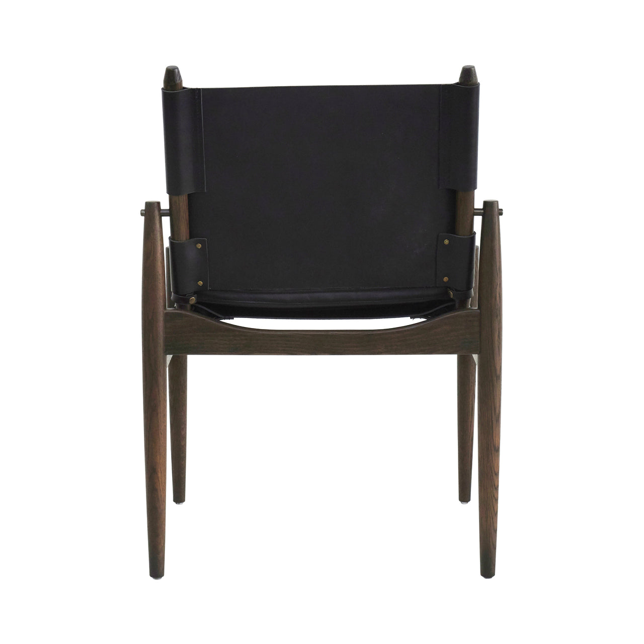 Journey Dining Chair: Saddle Leather + Dark Brown Oak + Black