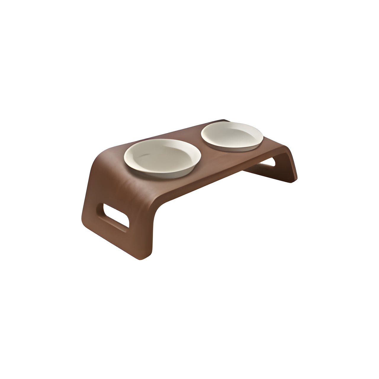 Cat Table: White + Walnut Natural