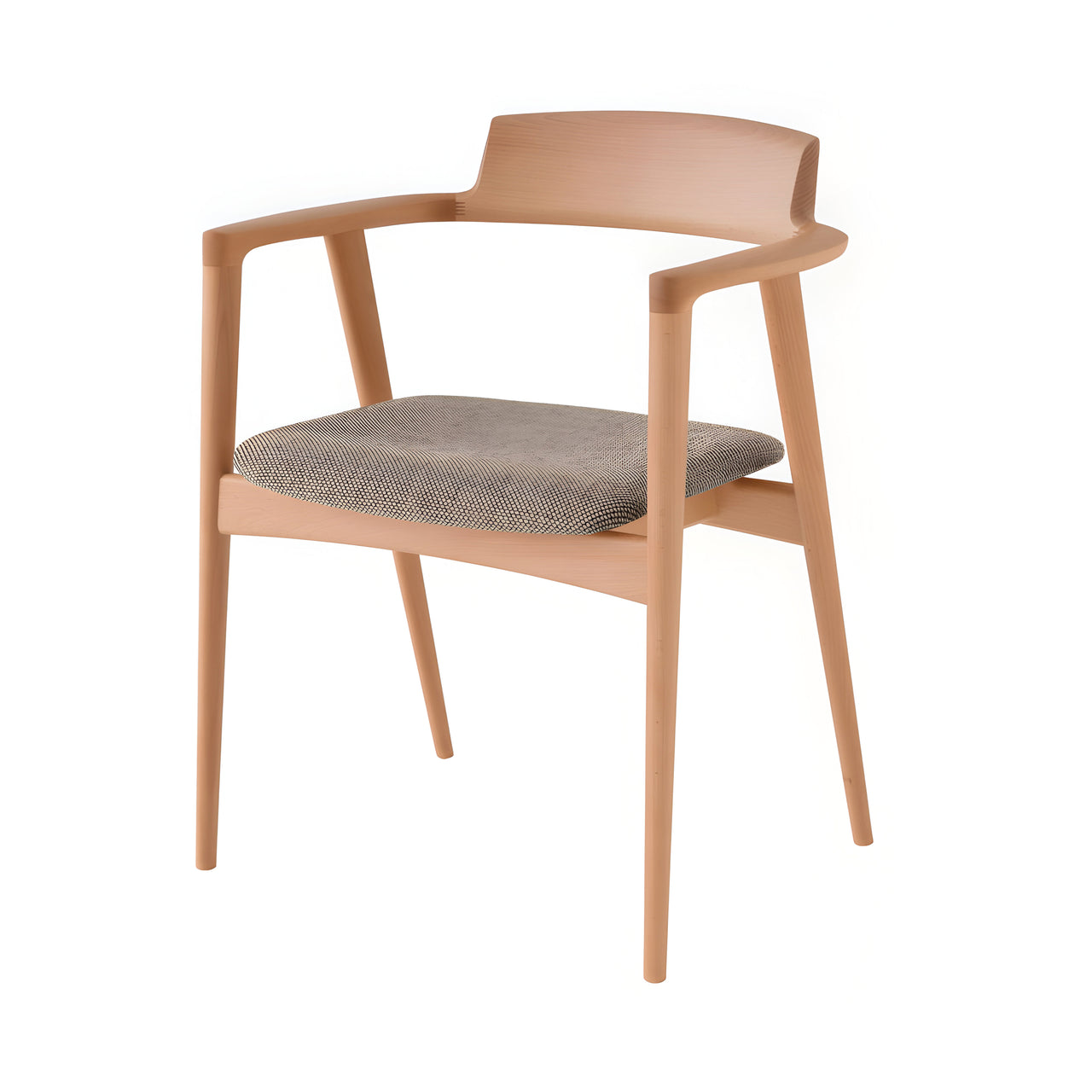 Seoto Armchair: Seat Upholstered
+ High + Beech