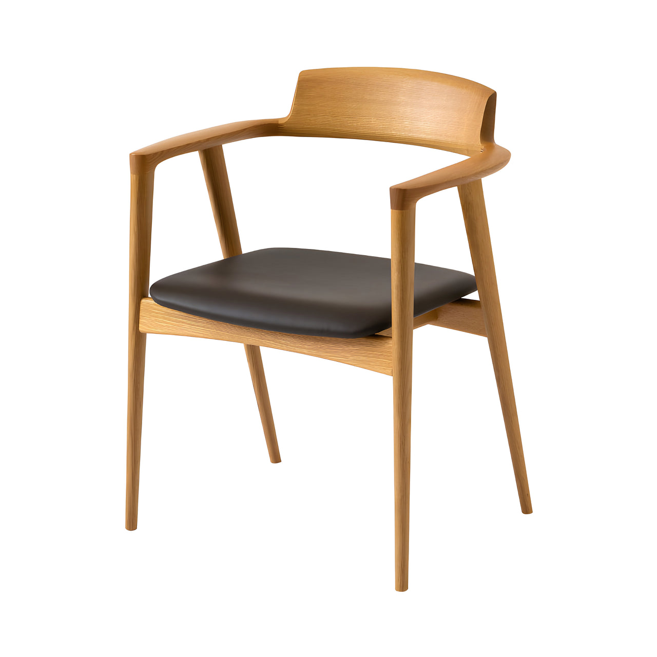 Seoto Armchair: Seat Upholstered
+ High + White Oak