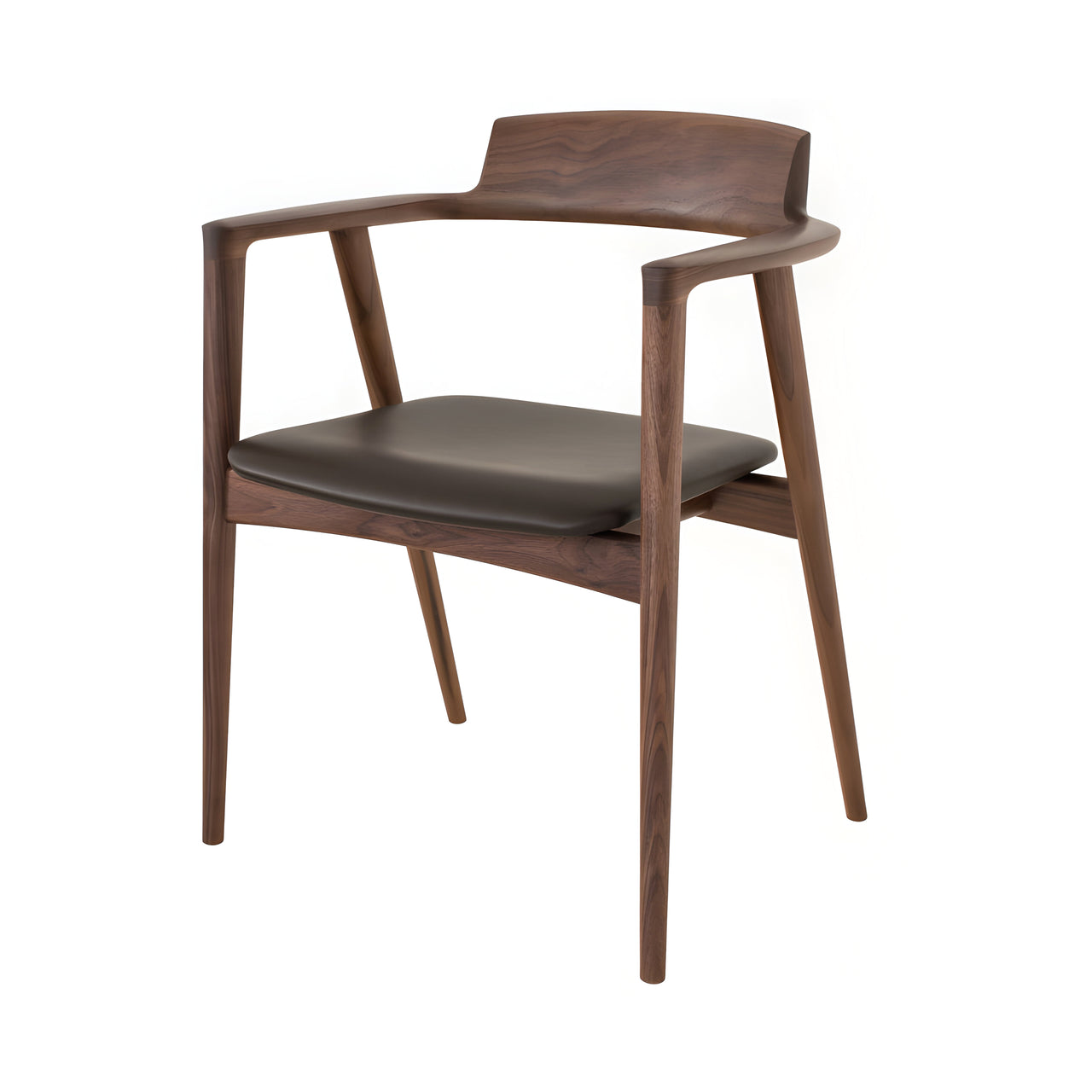 Seoto Armchair: Seat Upholstered
+ High + Walnut
