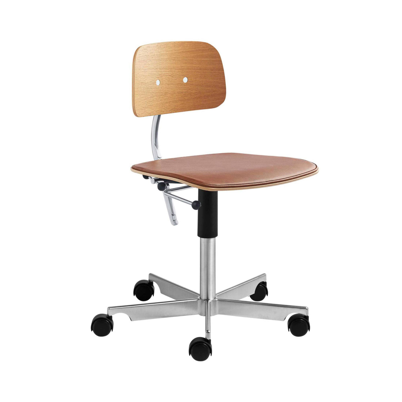 Kevi 2533 Chair: Size A + Seat Upholstered + Oak Veneer + With Tilt