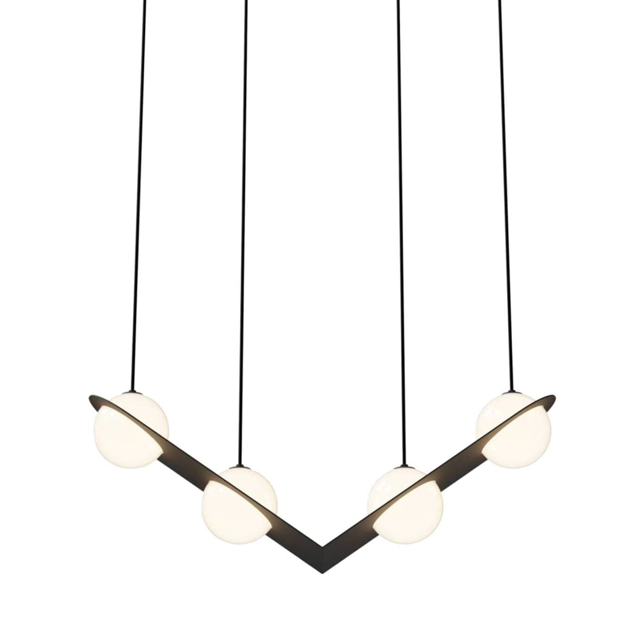 Laurent 02 Suspension Lamp: Textured Black + Black