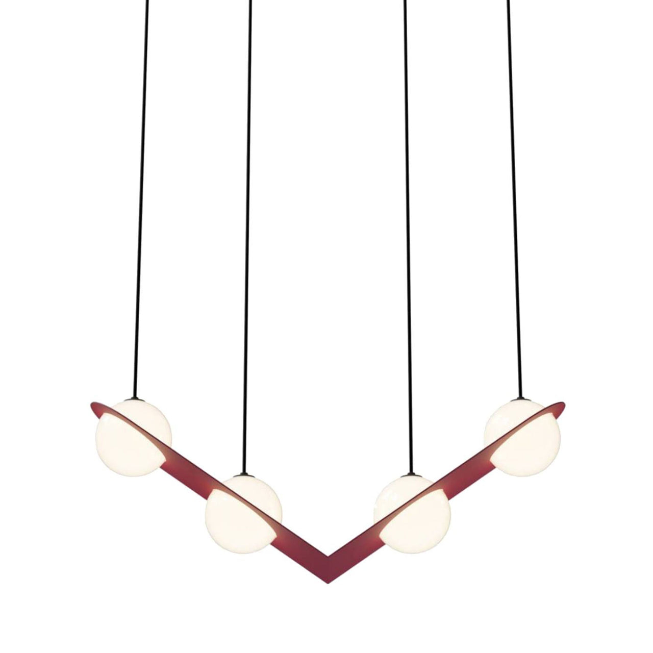 Laurent 02 Suspension Lamp: Textured Burgundy + Black