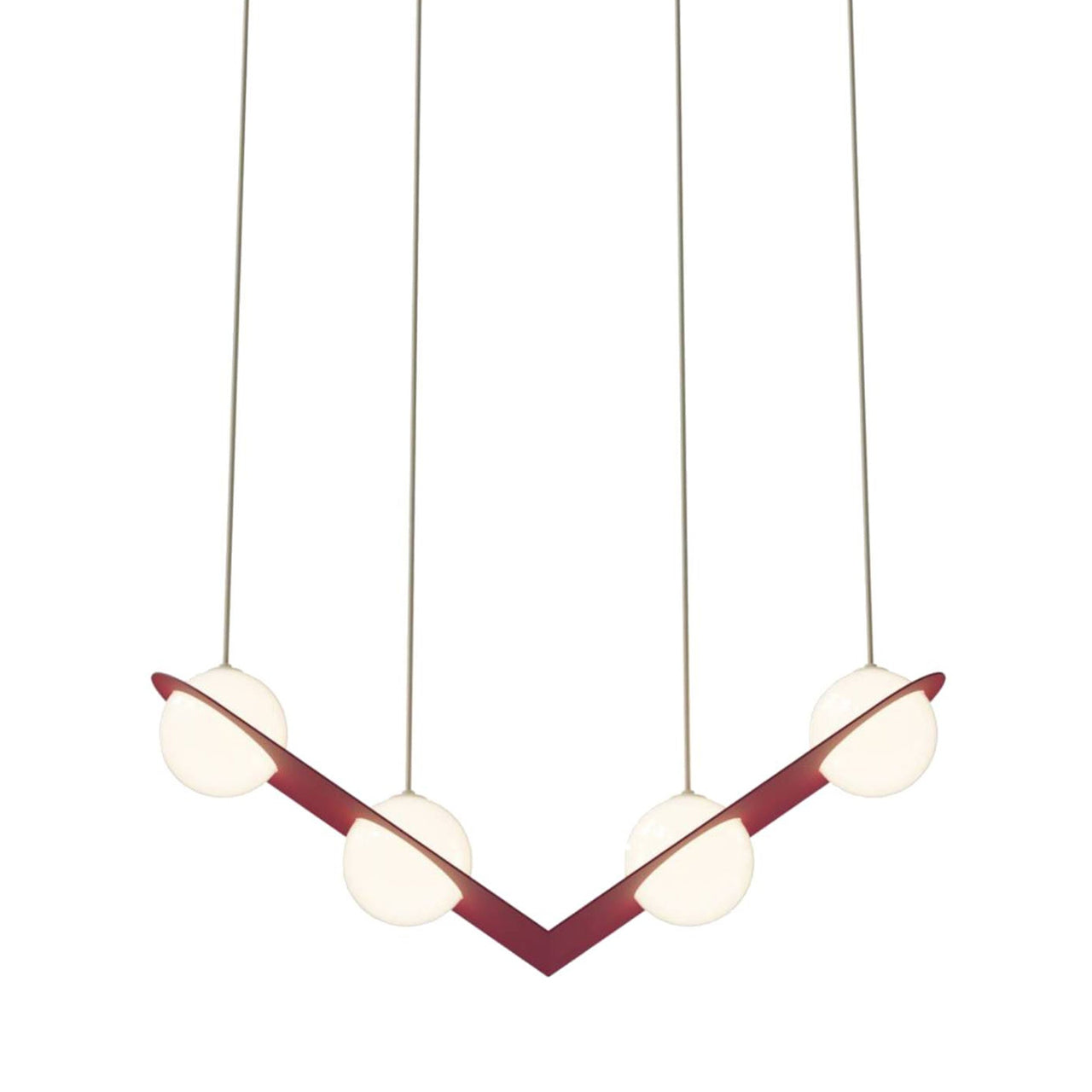 Laurent 02 Suspension Lamp: Textured Burgundy + Beige