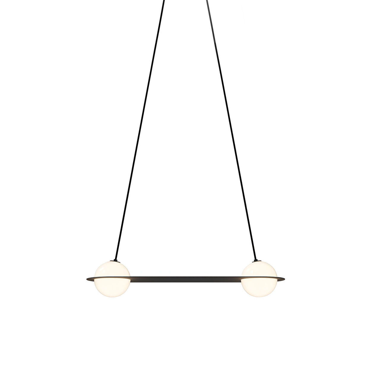 Laurent 03 Suspension Lamp: Textured Black + Black + Angled Wires