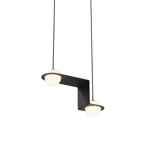 Laurent 06 Suspension Lamp: Textured Black + Black