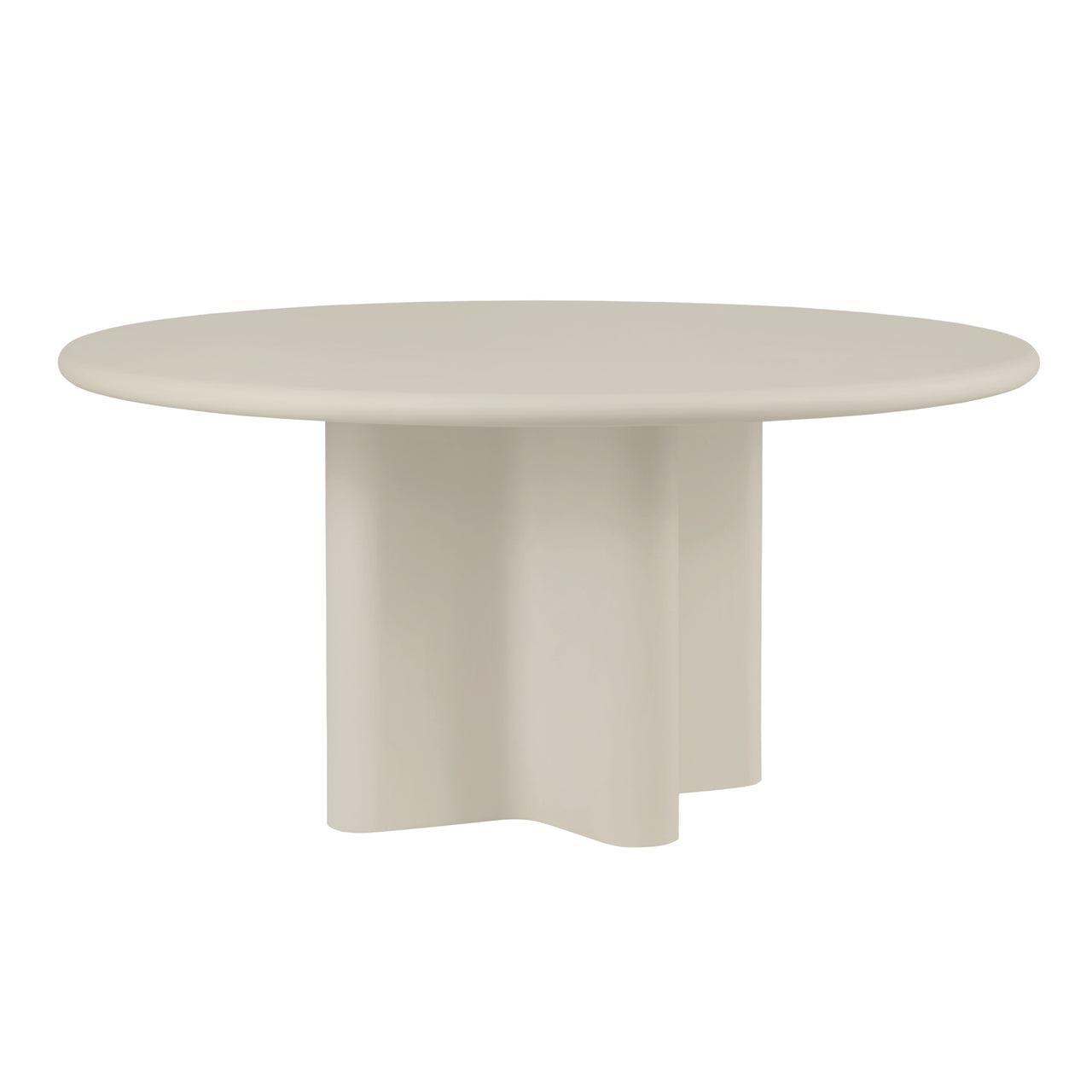 Bonbon Round Dining Table: Large + Lacquered Silk Grey