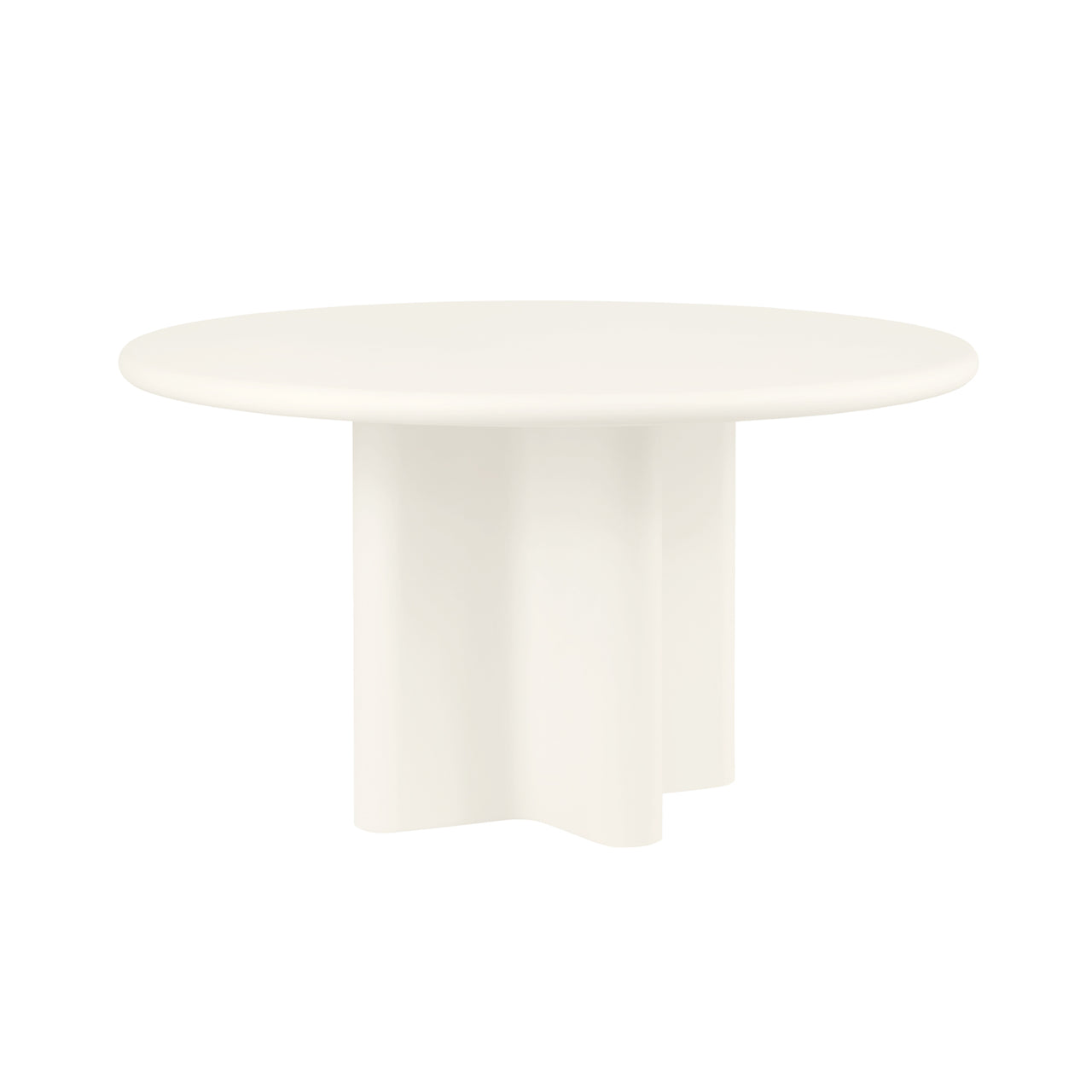 Bonbon Round Dining Table: Small + Lacquered White