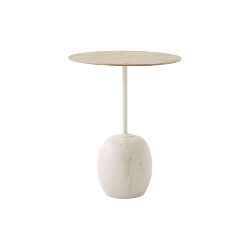 Lato Table LN8: Lacquered Oak + Crema Diva Marble