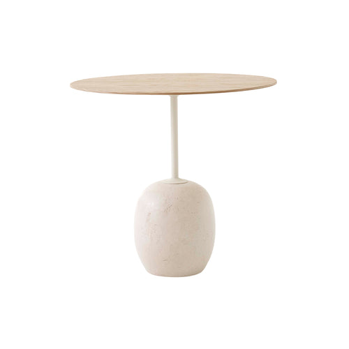 Lato Table LN9: Lacquered Oak + Crema Diva Marble