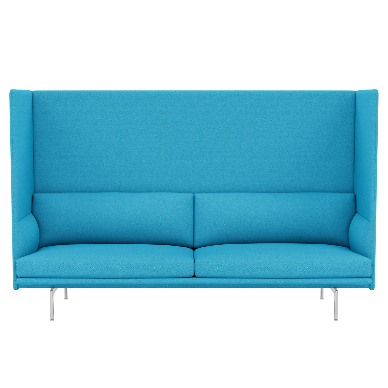 Outline Highback 3-Seater Sofa: Large + Low + Polished Aluminum